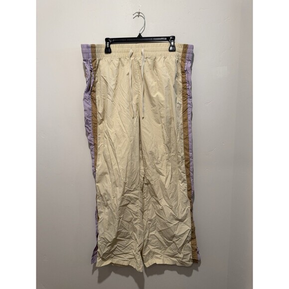 Women's Wide Leg Pants - JoyLab Ivory with Pink Stripe XXL - Picture 1 of 5